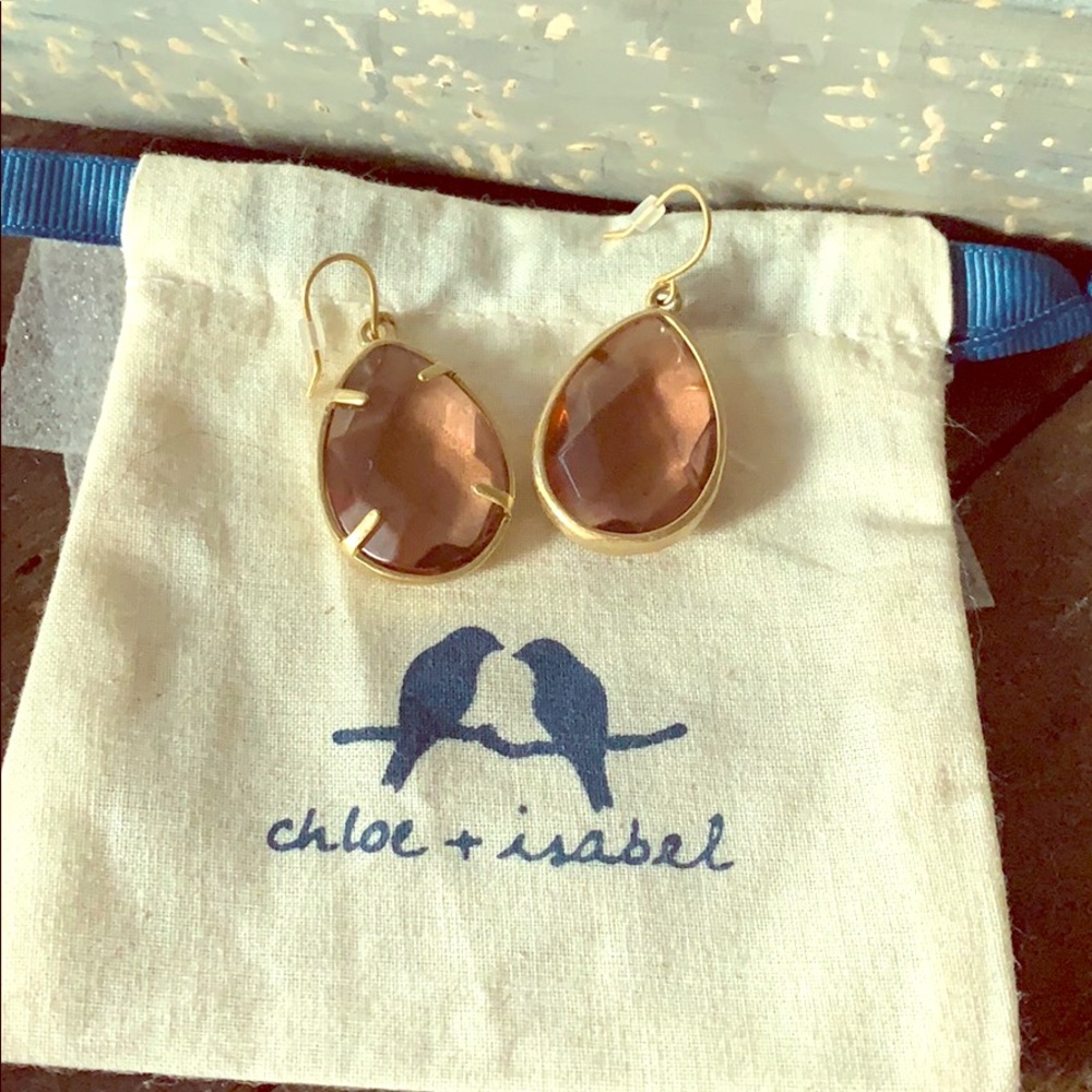 Chloe+ Isabel Minaret Light Rose Teardrop Earrings
